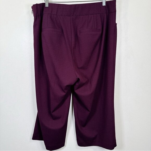 Torrid Womens Size 16 Pants Purple Wide  Leg Cropped Crepe Pockets Trousers - Picture 14 of 14